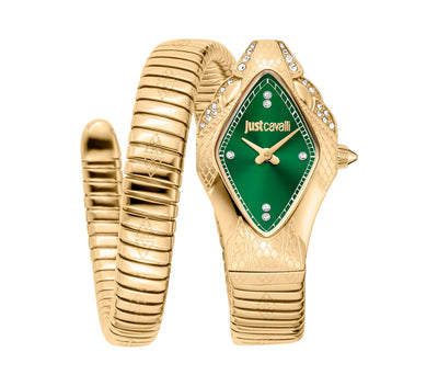 Just Cavalli Signature Snake Wildes Gelb Gold Grün