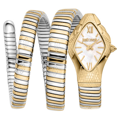 Just Cavalli Signature Snake Cristallo Deux Tons YG Argent MOP