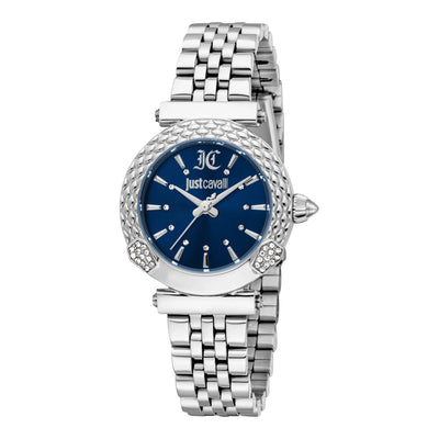 Just Cavalli Animalier Mistero Schlange Silber Blau