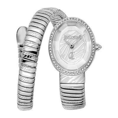 Just Cavalli Signature Snake Velina Argent