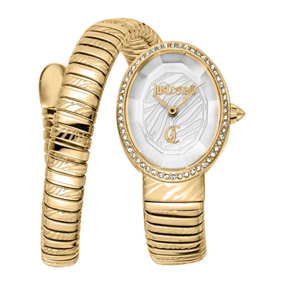 Just Cavalli Signature Snake Velina Or Jaune Argent