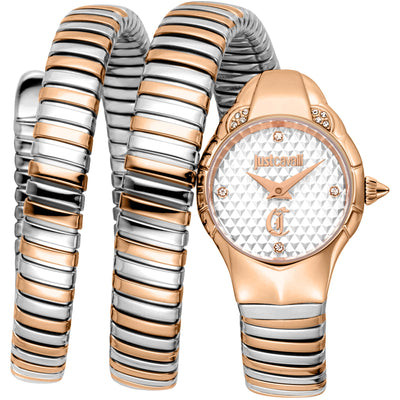 Just Cavalli Signature Snake Amanta Or Rose Argent