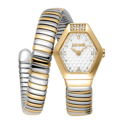 Just Cavalli Signature Snake Splora Argent Or Jaune