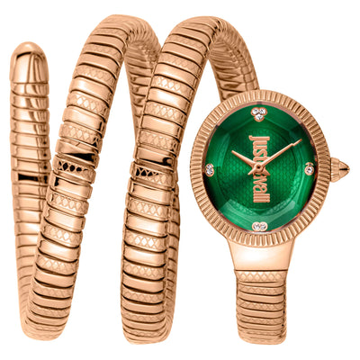 Just Cavalli Signature Snake After Party Or Rose Vert