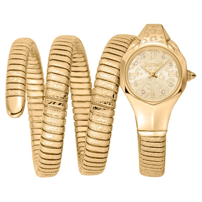 Just Cavalli Signature Snake Ravenna Or Jaune Champagne