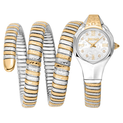 Just Cavalli Signature Snake Ravenna Deux Tons YG Argent