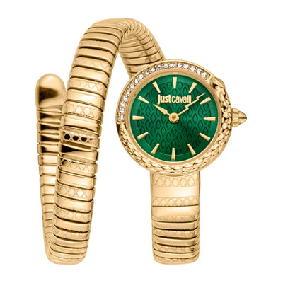 Just Cavalli Signature Snake Cerchio Snake Or Jaune Vert Bouteille