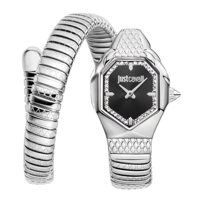 Just Cavalli Signature Snake Aria Silber Schwarz