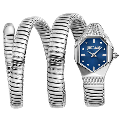 Just Cavalli Signature Snake Ambra Argent Nuit bleue