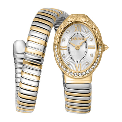Just Cavalli Signature Snake Fiore Argent Or jaune