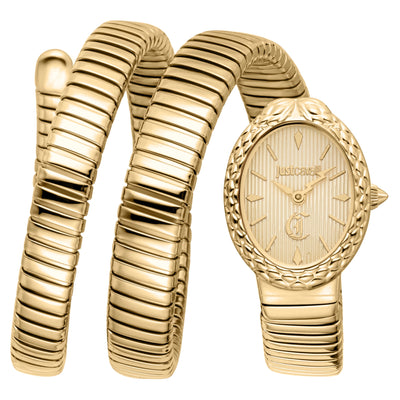Just Cavalli Signature Snake Sognia Gelbgold Champagner
