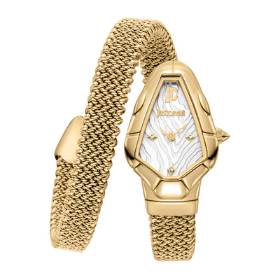 Just Cavalli Signature Snake Fiamma Or Jaune Argent