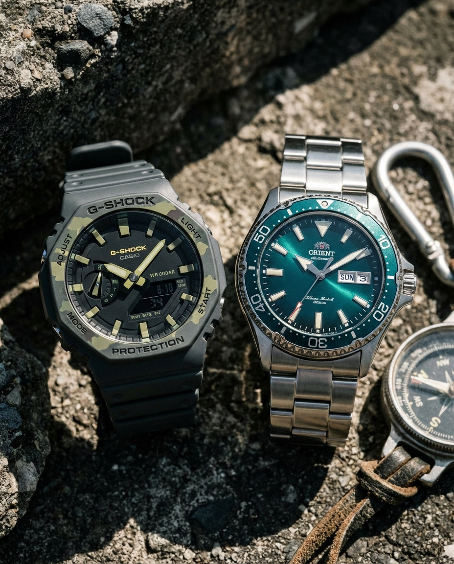 Sport collection watches - Casio G-Shock GA-2100SU and Orient Kamasu Mako III